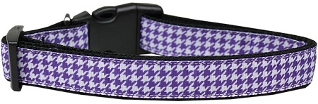Purple Houndstooth Nylon Cat Collar